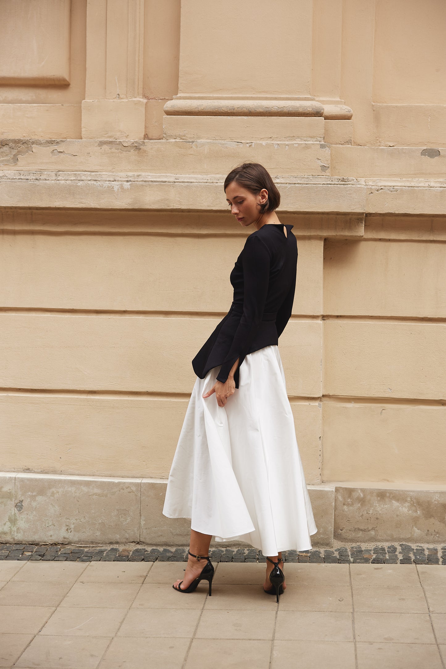 Annalise white Cotton Maxi Skirt