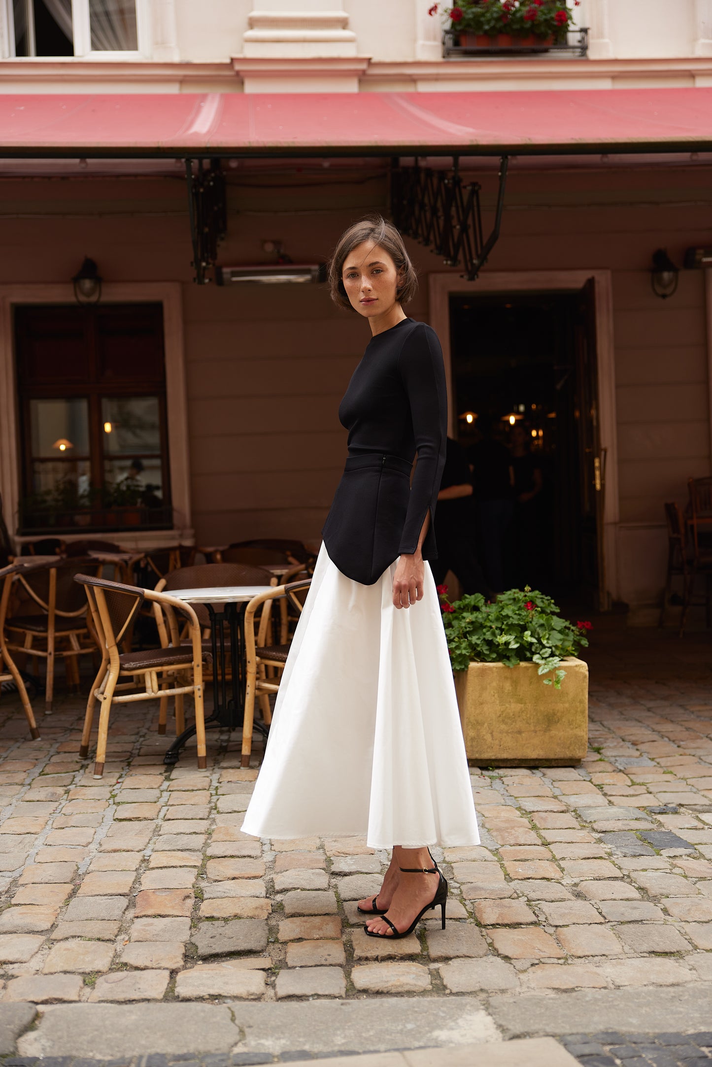 Annalise white Cotton Maxi Skirt