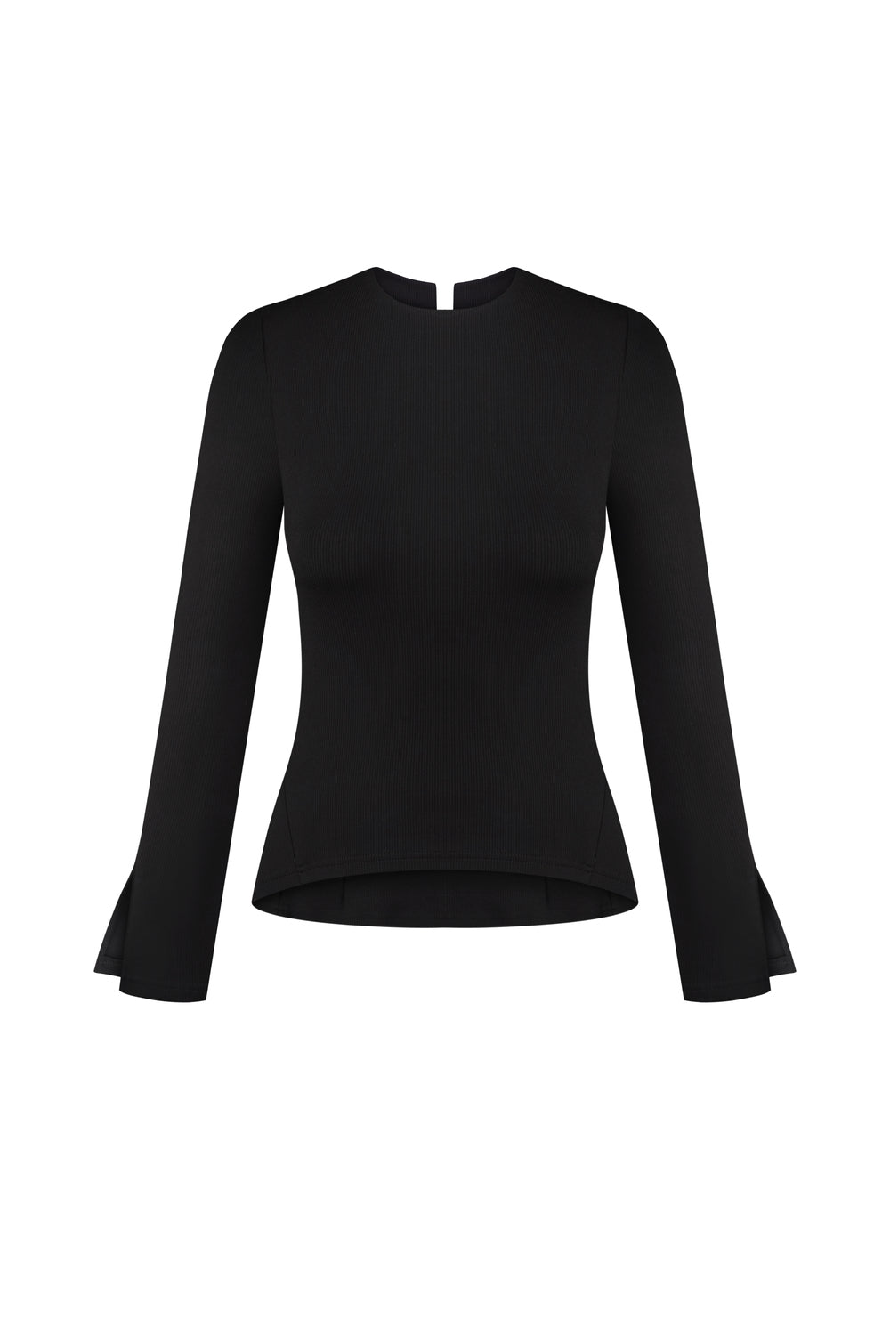 Black Long Sleeved Top with Waist Corset