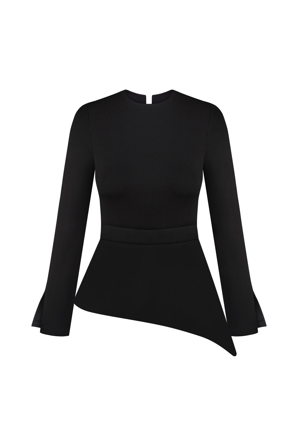 Black Long Sleeved Top with Waist Corset